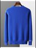 Men's 100% Wool Round Neck Sweater - Thickened, Fashionable, Casual Loose Fit for Teens, Solid Color Knitted Design.