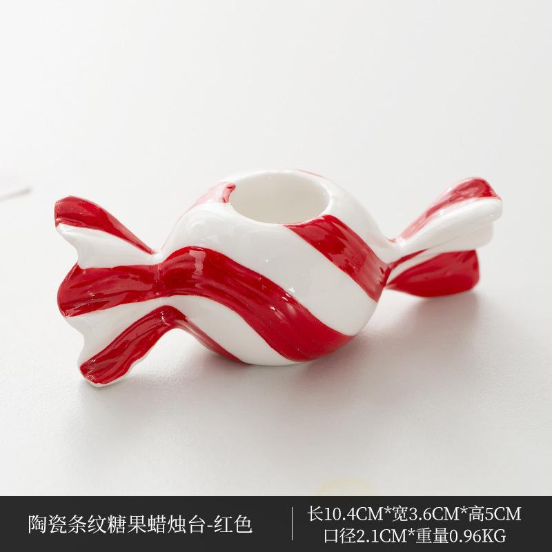 

Candy Shaped Ceramic Candle Holder Home Decor Candlestick Holder Ornament Candlelight Dinner Props Candle Stand Candles Shelf