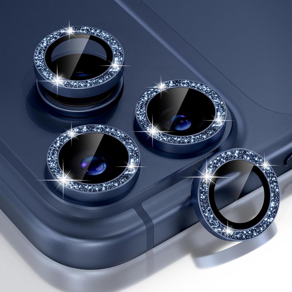 Glitter Orange Camera Lens Screen Protector Cover For iPhone 17 Pro Max Air 17Pro iPhone17 Tempered Glass Protection Decoration Phone Accessories