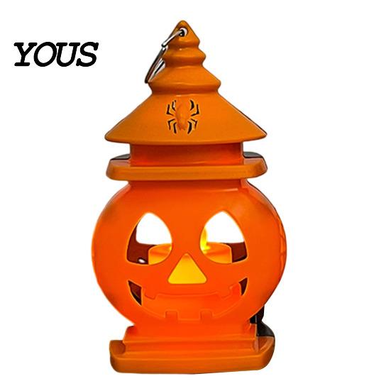 Castle Shape Halloween Light Pumpkin Lantern, Handheld Glowing Jack O Lantern Party Table Centerpiece for Kids, Spooky Decoration Prop, Night