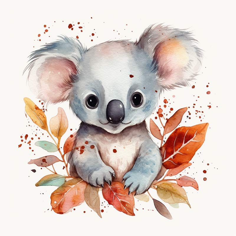 Cute Koala Animal Wall Sticker Baby Kids Room Decoration Mural Self-adhesive Bedroom Home Wallpaper Nursery Decor Transparent Decals M446