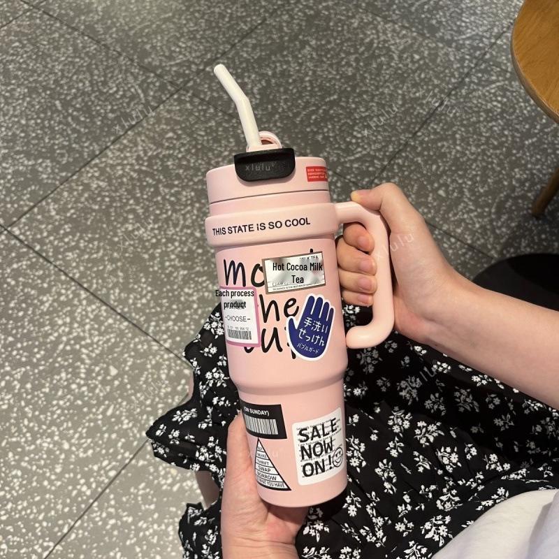 Isprins 2025 Stor Isolerad Rostfri Stålkopp med Sugrör