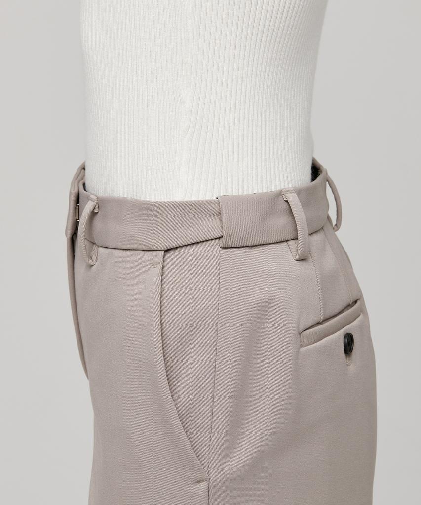 MUSINSA STANDARD WOMAN Women'S Heavyweight Fleece-Lined Slim Straight Hidden Elastic Waist Slacks [Light Beige]