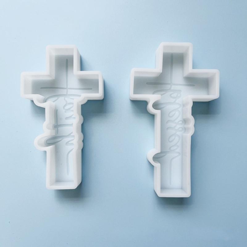 Faith Cross Pendant Car Freshie Silicone Mold Resin Casting Mold for Soap Candy Baking DIY Handmade Candle Decoration
