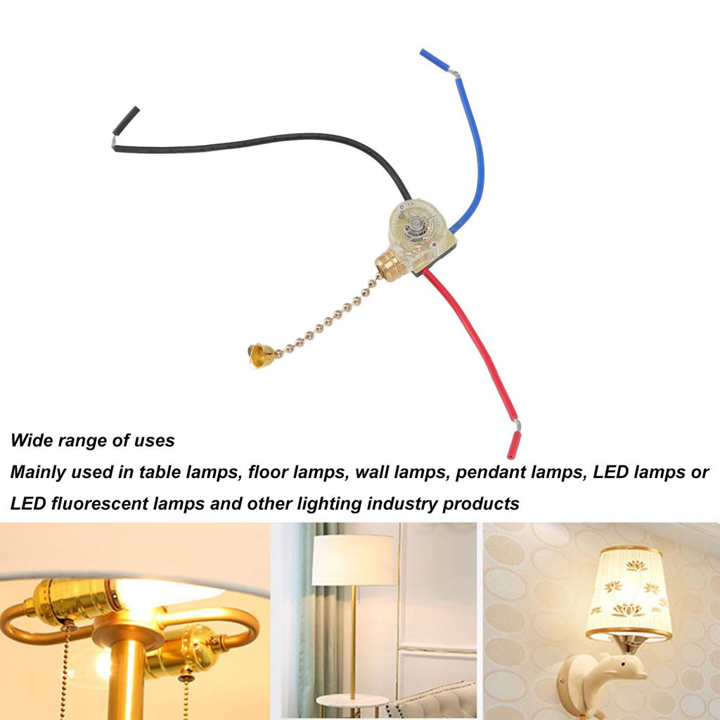 4Pcs Ceiling Fan Light Replacement Lamp Pull Chain 3 Wire Ceiling Fan Lamp 250V 125V