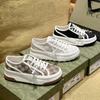7 Platform Canvas Shoes Couple 2 New Retro Embroidered Casual Shoes Old Flower Letter Printing Thick Baseplate Shoes