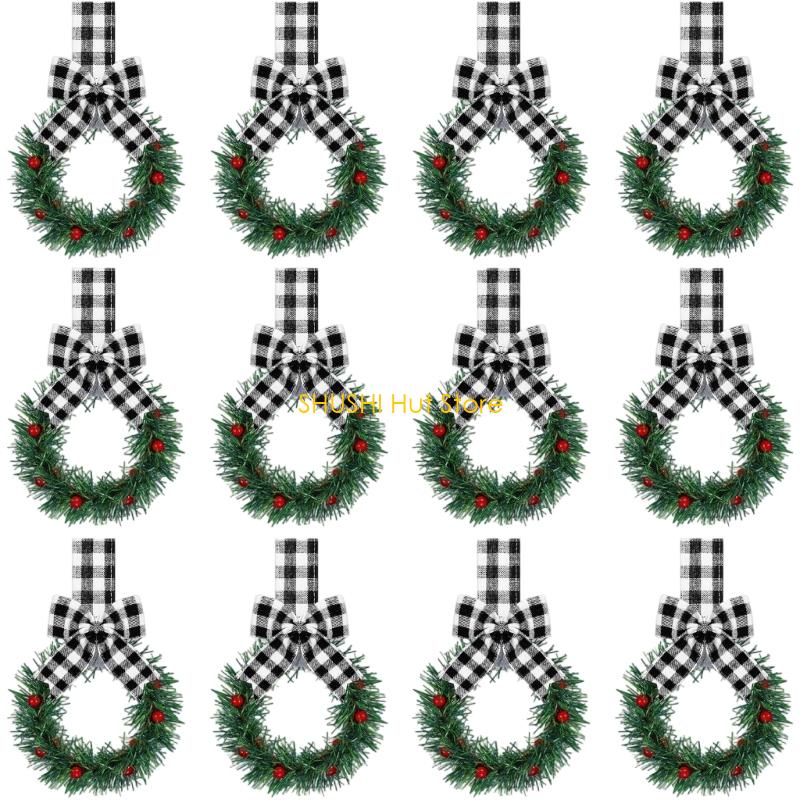Plastic Bowknot Ribbon Wall Hanging Rings Wreath Multipurpose Decorative Closet Accessories for Festival Event D57B