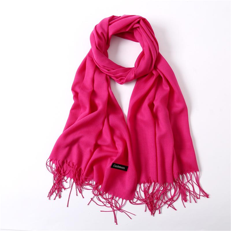 Women's Solid Color Faux Cashmere Scarf, Lightweight Shawl for Spring/Summer & Warm Autumn/Winter Malaysian Headscarf.