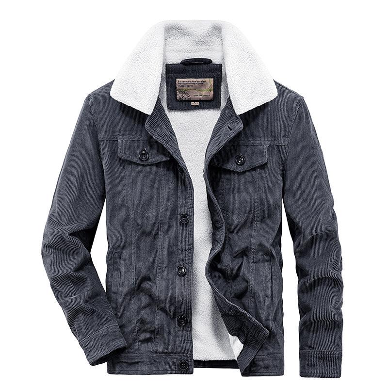 Corduroy Coat, Men's Autumn and Winter Cotton Coat, Large Size Cotton Coat, Loose Men's Clothing, Retro Velvet Thickened Cotton Coat
