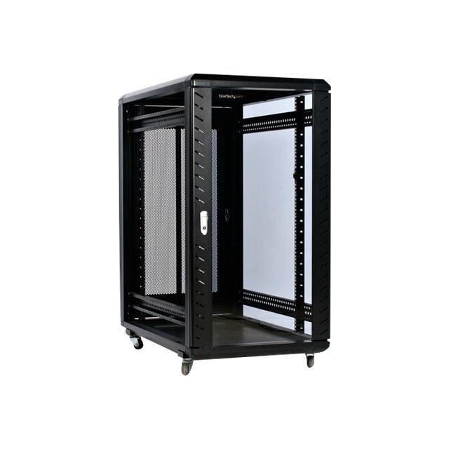 Server Rack - StarTech.Com - 22U - Aluminum/Steel - Casters - Black