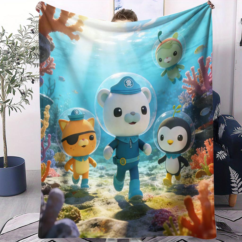 Koc Octonauts Podwodna Przygoda Na Cały Rok Miękki Wygodny Do Łóżka Sypialni Pokoju Studenta Sofy Lunchu Kempingu Dekoracja Pokoju Studenta Prezent