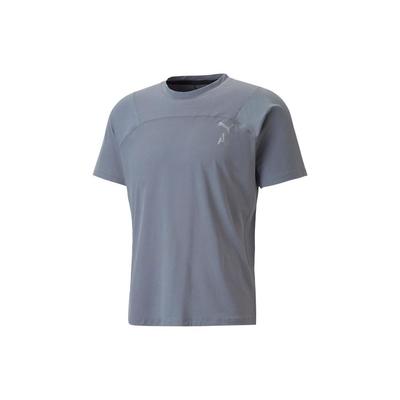 M Seasons Coolcell Tee Solid Logo Round Neck Short Sleeve T-Shirt Men Tops Gray 523256-69