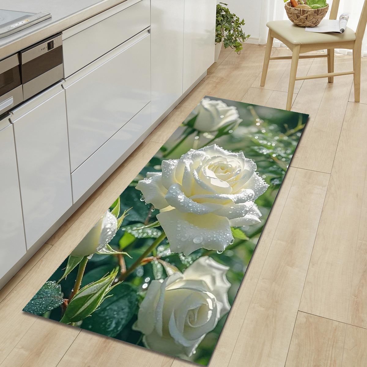 

1 шт., милый напольный коврик с рисунком кошки, современный кухонный полиэстеровый ковер, нескользящий, цветной, для дома, ванной комнаты, спальни, гостиной, декора 40*60cm