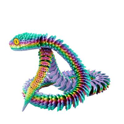 Artistic 3D Printed Snake Figurine with Movable Joints for Home Decoration
