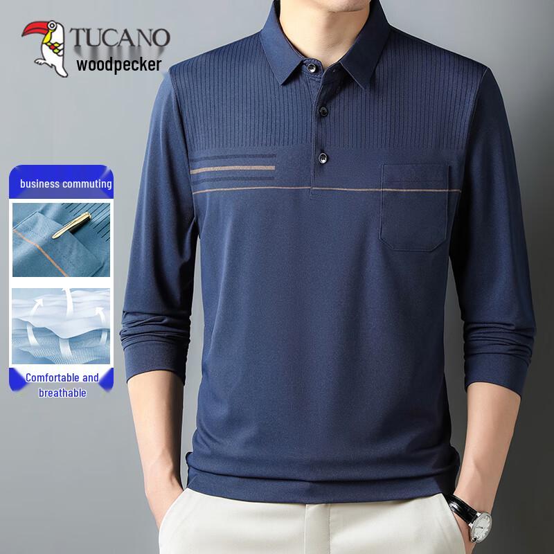 TUCANO Men s Spring Autumn Long-Sleeve Polo Shirt M
