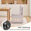 068-Multifunctional Dining Chair with Storage & Casters, Kitchen Chair without Armrests, 360 degrees Swivel, Chenille Cover Beige