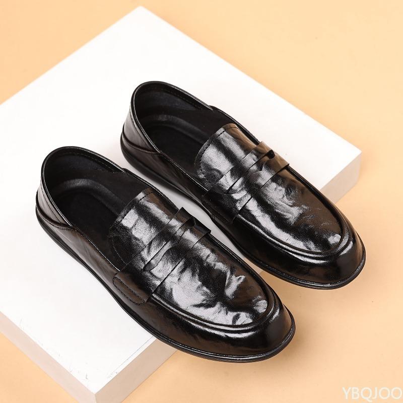 Spring And Summer New Leather Shoes Doudou Shoes British Dress Business Casual Men Lazy One Pedal Loafers Men