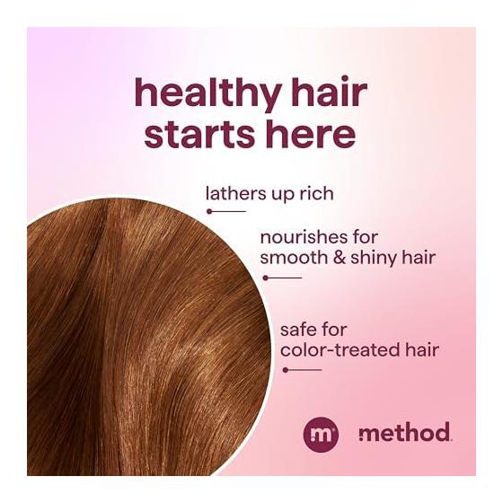 Method Volumizing Shampoo Pure Peace Rose, Peony, Pink Sea Salt Scent Notes Paraben and Sulfate Free 14 Oz (1 Pack)