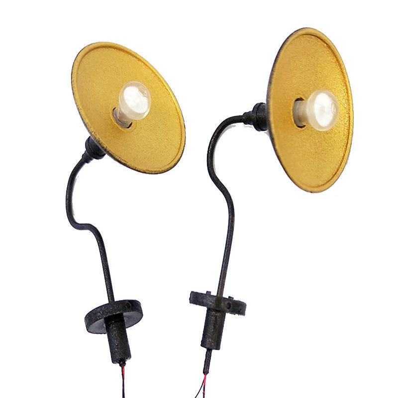 LED 3V Simulace nástěnné lampy pro pískoviště pro miniaturní a mikro fotografii, vnitřní/venkovní osvětlení, model krajiny.
