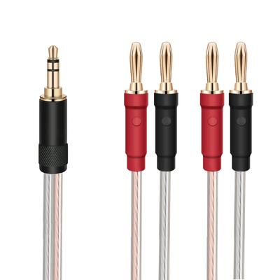 Ipovoq 3.5mm Banana Plug Conversion Cable for Speakers, 3.5mm To Banana Plug Extension Cable, 0.5m Audio Cable