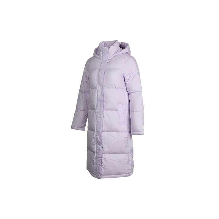 Adidas Neo Womens Super Down Puff Windproof Warm Casual Sports Solid Color Hooded Down Jacket Winter Women Jacket Light-Purple GJ8809