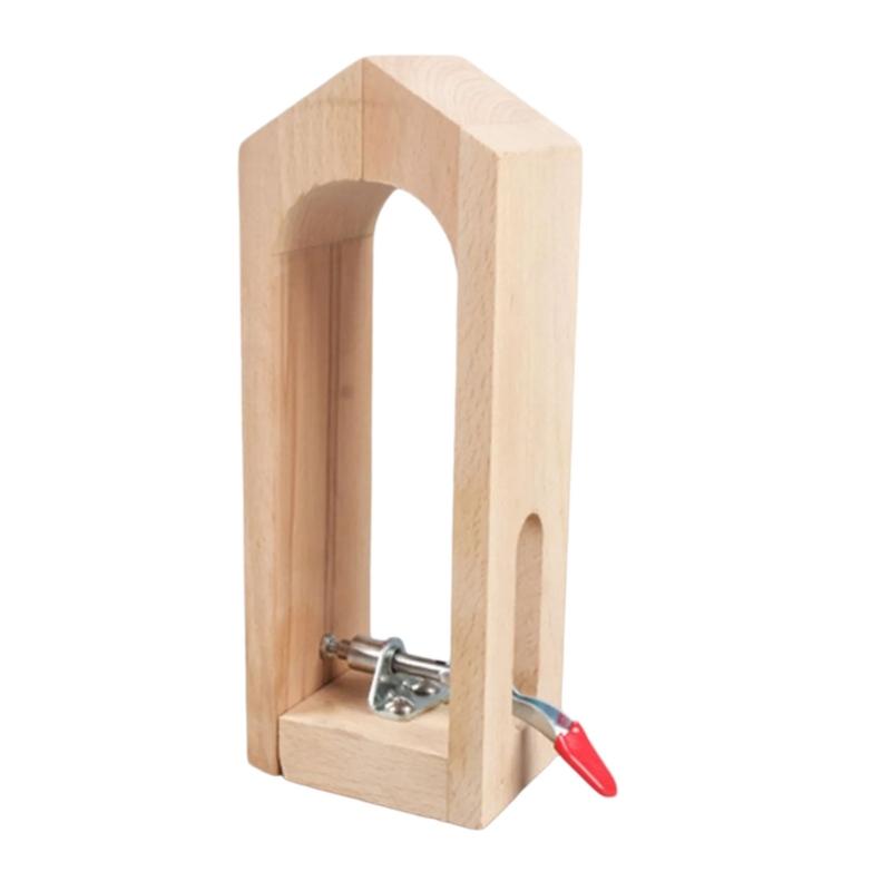 Wood Leather Stitching Clamp Hand Sewing Tool with Metal Tightening Hardware for Desktop Craft Table and Pattern Practice