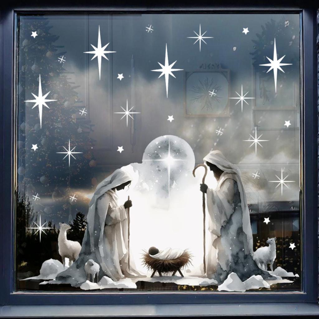 Odnímatelné elektrostatické samolepky na okno - Opakovaně použitelné samolepky na okno bez zanechávání zbytků pro sezónní a firemní dekorace