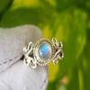 Natural Rainbow Moonstone Hand Made 925 Sterling Silver Ring Size  5.5 US A12