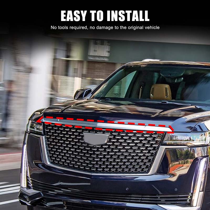 For Cadillac Escalade 2025-2025 Real Carbon Fiber Car Front Hood Grille Trim and Rear Tail Badge Trim Accessories