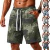 Herren Locker geschnittene Camouflage Print Sportliche Trainings-Fitnessstudio Strandshorts mit Kordelzug Taille und Taschen für Sportaktivitäten