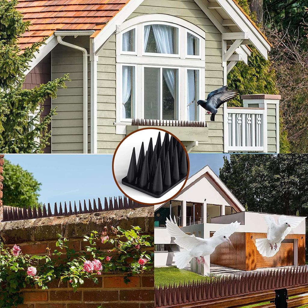 Babenoun Vogel- und Taubenabwehr Verhindert Vogel- und Taubenbefall Enthält Dornen verschiedener Art Abweisend Einfach für Dächer und Fenster 43cm x 12 Gesamtlänge