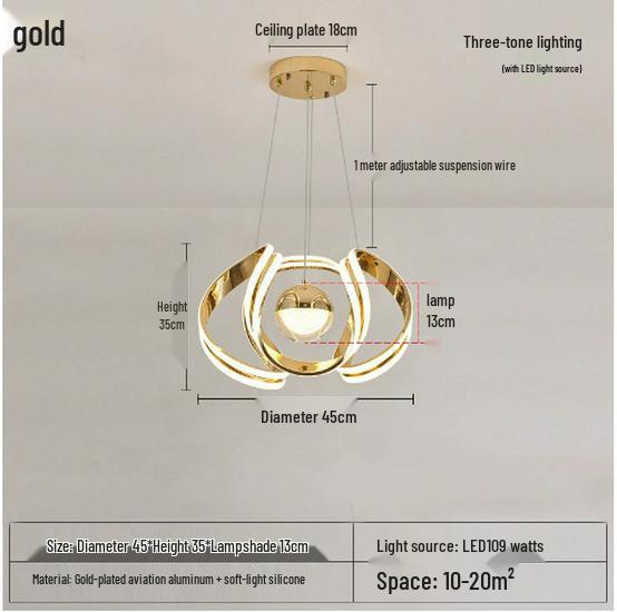 Роскошная Современная Скандинавская Светодиодная Подвесная Люстра для Столовой и Гостиной - Креативный Дизайнерский Подвес Three-color Changing