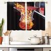 AAtter Basketball Window Curtains Boys Sports Mens Teen Black Kids Red Dark Orange Cool 3D Ball Flame Gamer Long Living Room