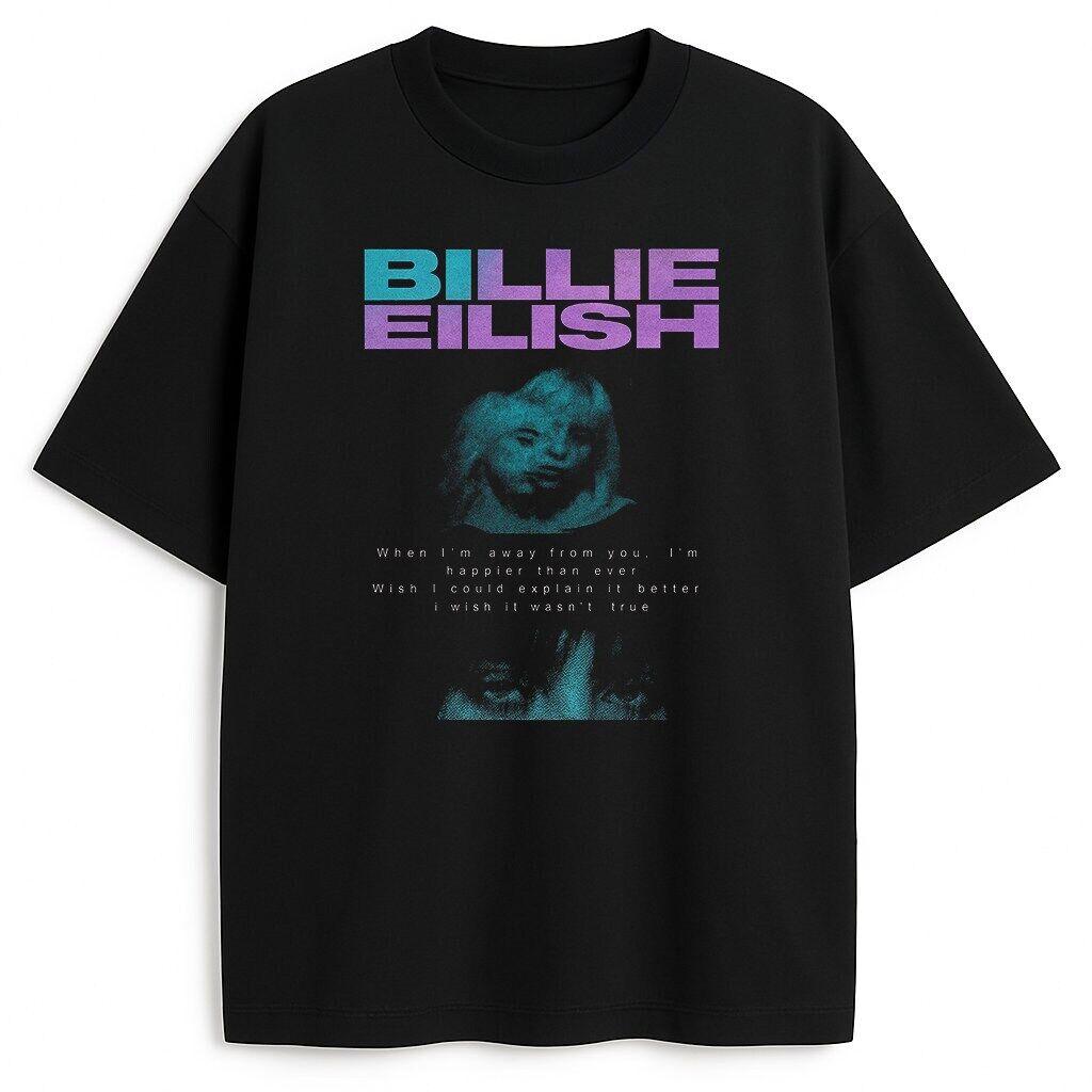 Футболка Billie Eilish Sadcore Happier Than Ever Унисекс и Женская Летняя Хлопковая Одежда Повседневная Мода Круглый Вырез Короткий Рукав M