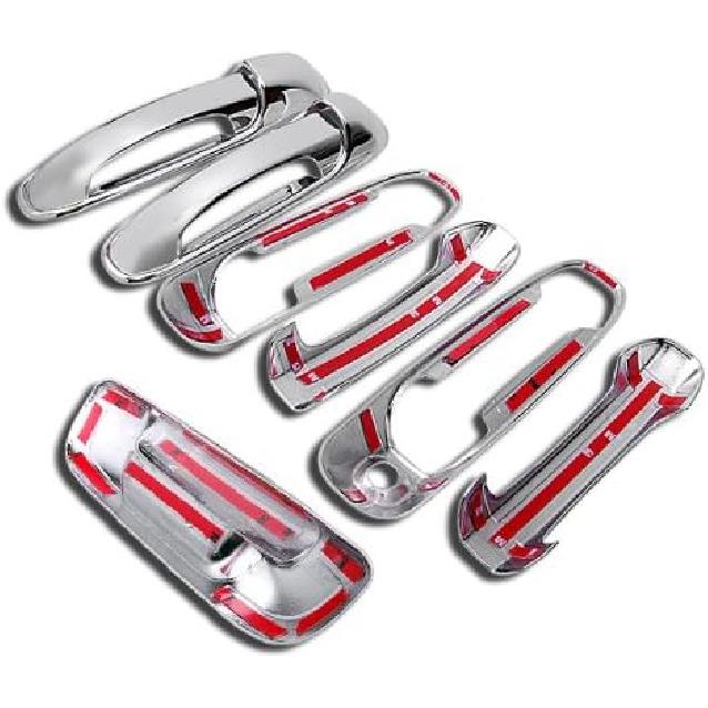 

Chrome Side Door Handle and Rear Tailgate Add-on Cover Trims Compatible with Dodge Ram 1500 2500 3500 2003-2008