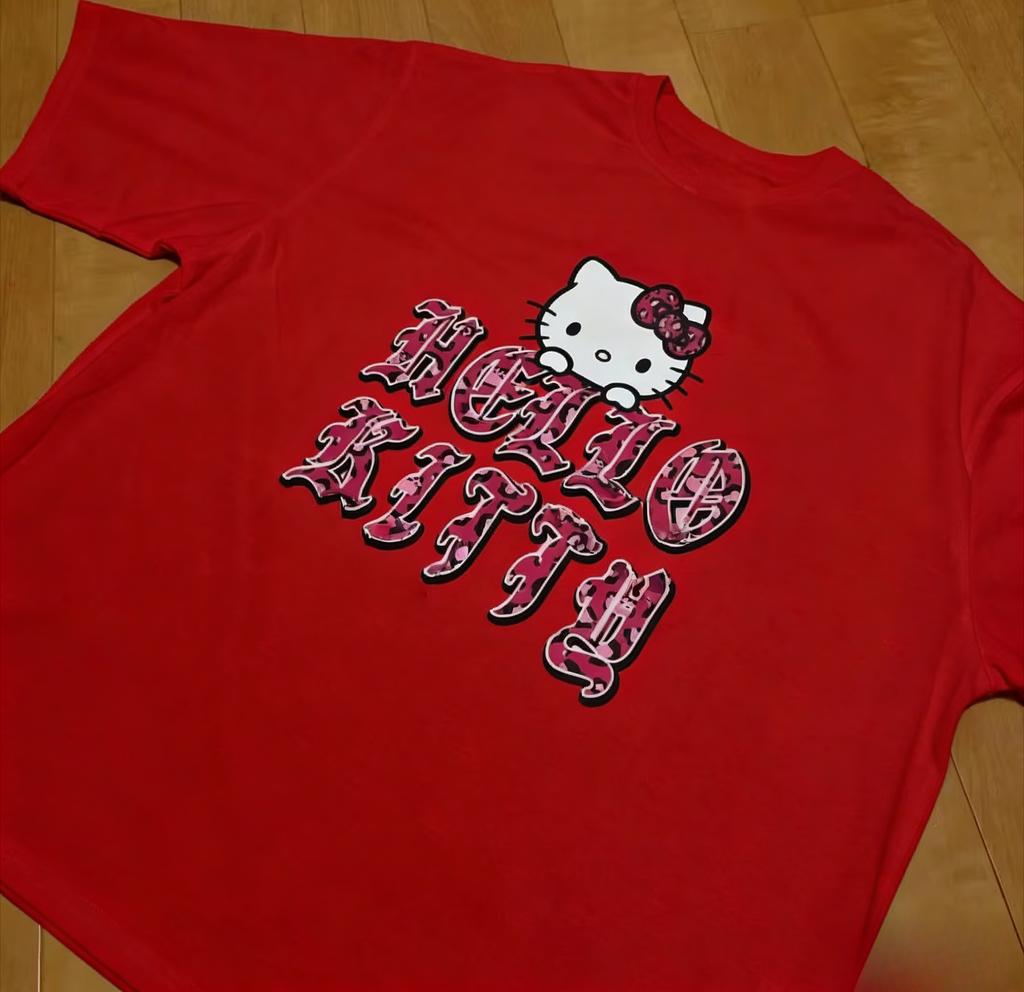 2026 new Hello Kitty Tee soft cotton short sleeve crew neck cute print lightweight summer top for Women daily casual wear