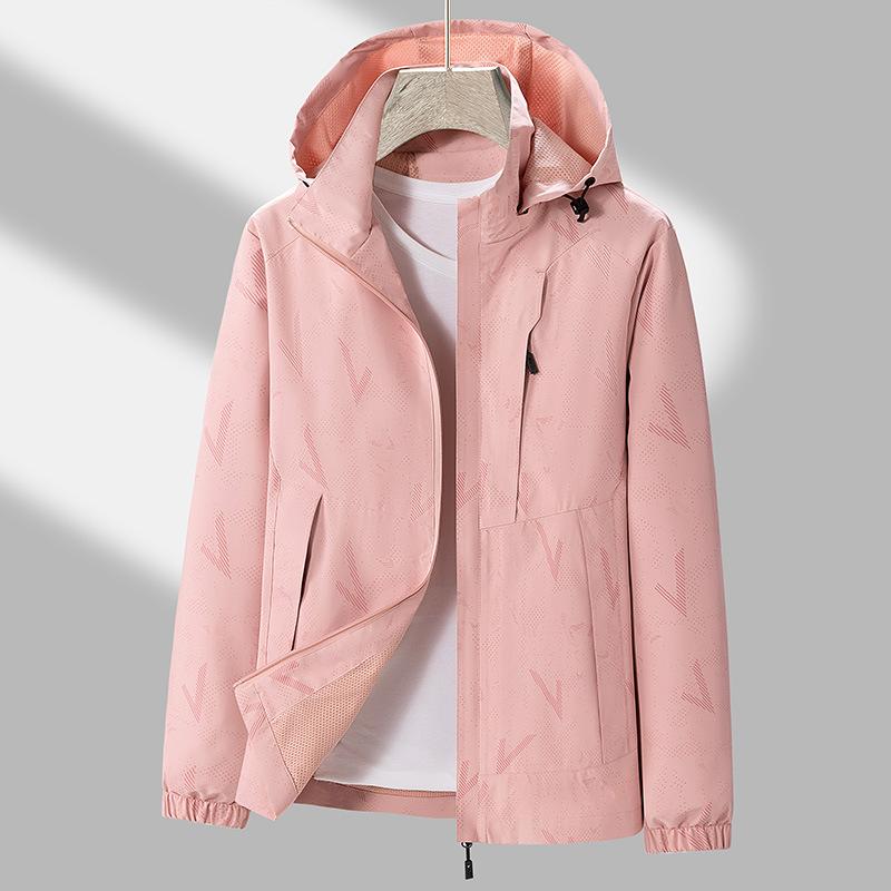 Men's New Spring Trend Jacket Loose Removable Cap Outdoor Hiking Wear Couple Windproof Waterproof Jacket