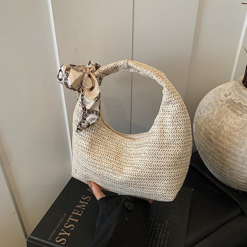 

Летняя простая плетеная сумка для женщин, пляжная сумка для отпуска, модная повседневная сумка через плечо, простая