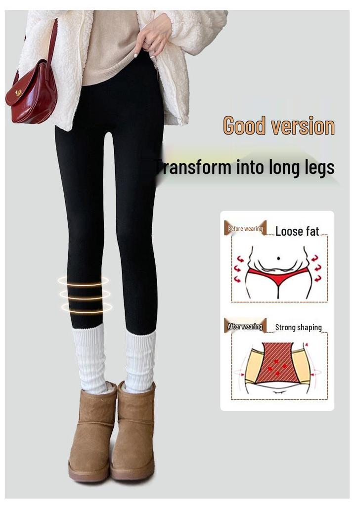 Women's Plus Velvet Cashmere Yoga Pants - Warm Cotton & Silk Leggings for Autumn/Winter