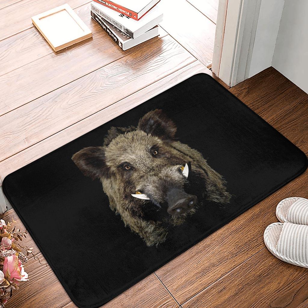 Wild Animal Boar Floor Door Bath Kitchen Mat Anti-Slip Indoor Doormat Living Room Entrance Carpet Rug