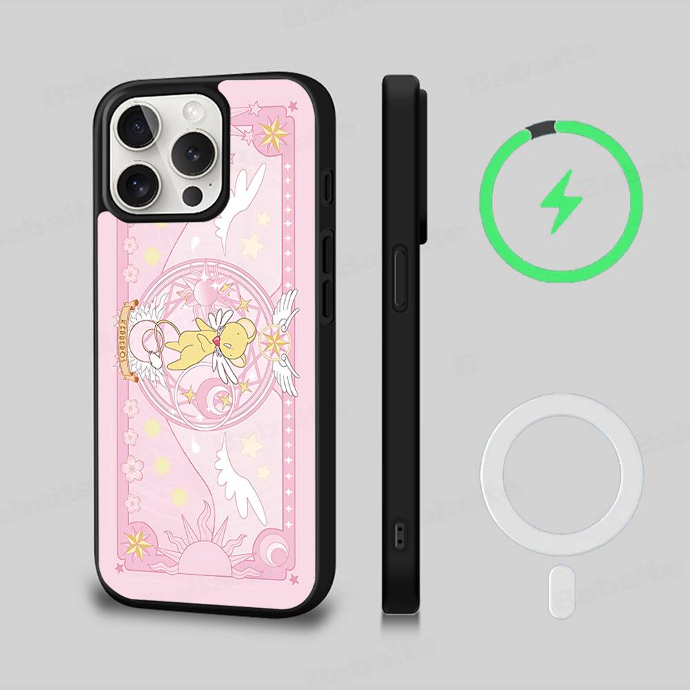 C-Cardcaptor Sakura Magnetic Matte Phone Case For iPhone 16 17 15 14 13 12 11 For Magsafe Wireless Charge Cover