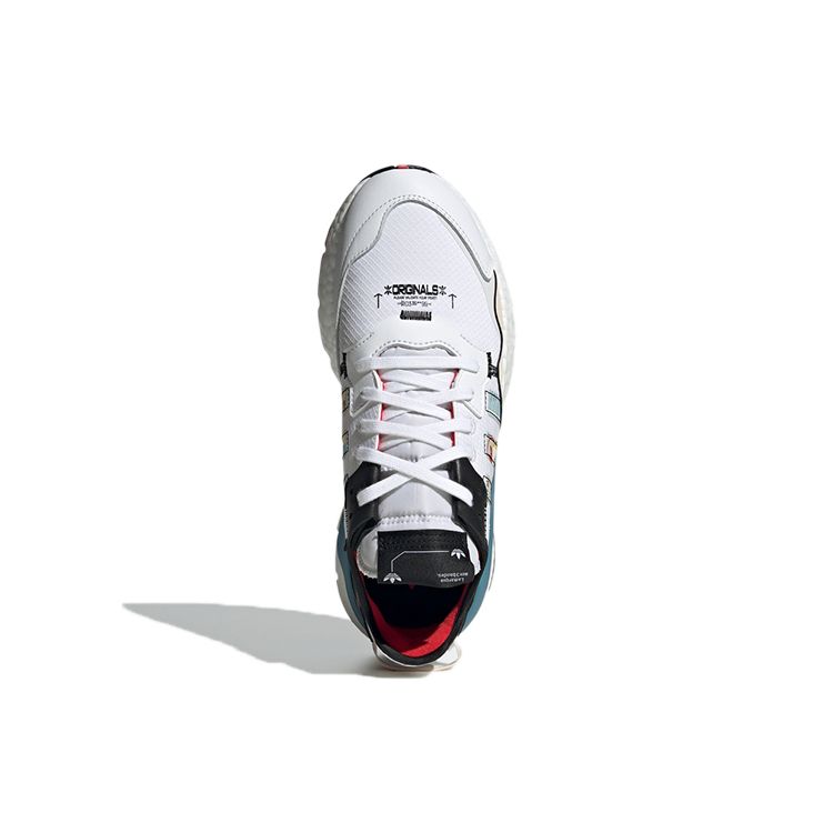 Adidas Originals Nite Jogger Fabric Versatile Trendy Shock Absorbing Non-Slip Durable Low-Top Lifestyle Casual Shoes Unisex Sneakers White GW4229
