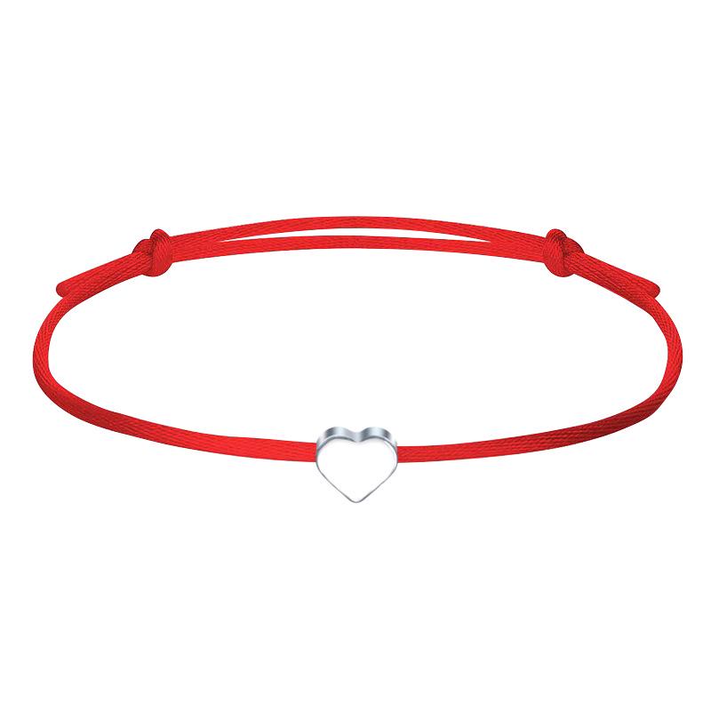 Adjustable Colorful Heart-Shaped Woven Bracelet/Anklet for Couples