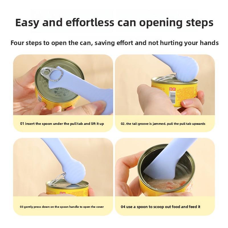 Pet Cat Can Opener Spoon, Dog Canned Food Opener Digging Spoon, Amazing Silicone Spoon for Shells