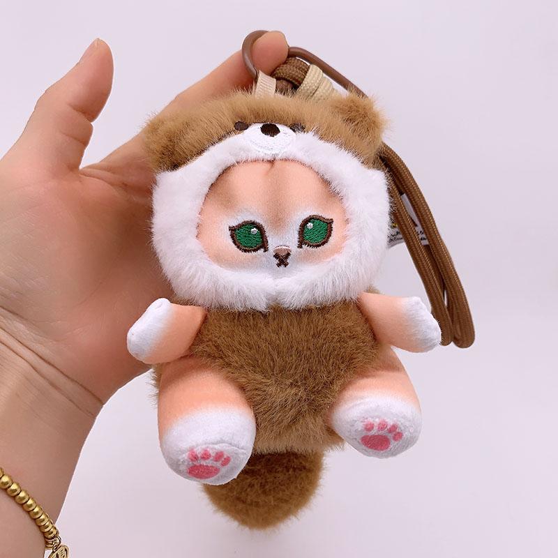 13Cm Mofusand Kat Haai Kat Cosplay Lange Staart Pluche Hanger Speelgoed Cartoon Kat Sleutelhanger Pop Zacht Gevuld Tas Accessoires