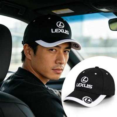 1PC Car Logo Embroidered Hat Adjustable Baseball Cap UV Protection For Lexus FSPORT IS200 ES300h Ct200h RX350 IS300h IS250 RX450