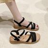 Sommer Flache Sandalen Damen Bequem Ein Wort Schnallenriemen Schwanger Temperament Krankenschuhe In Alten Schuhen Jugendliche Frauen Sommer Atmungsaktive Schuhe