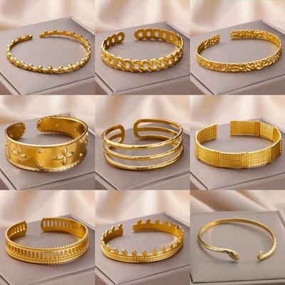 Jesus Bangles Bracelet for Women Stainless Steel Gold Color Luxury Bracelets 2024 Jewelry Pulseras Mujer Bijoux