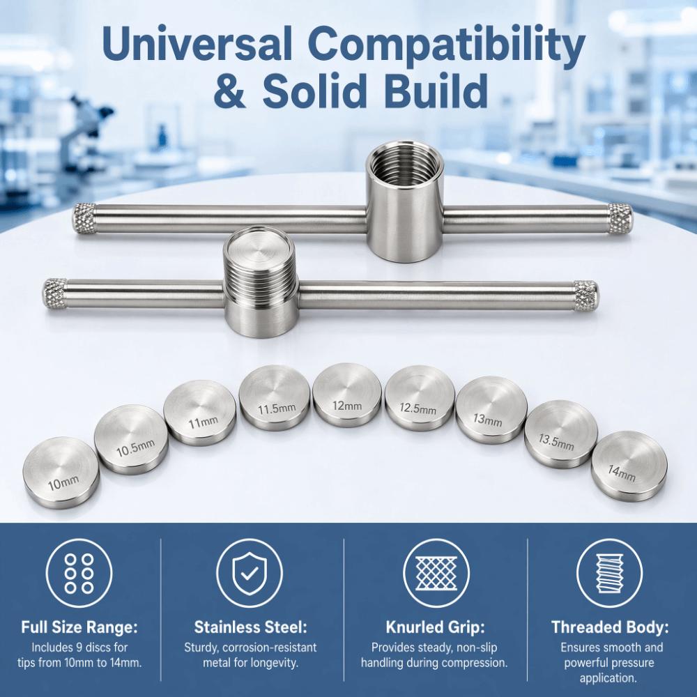 11PCS Threaded Billiard Cue Tip Shaper Stainless Steel Pool Cue Tip Compressor Cue Tip Shaping
