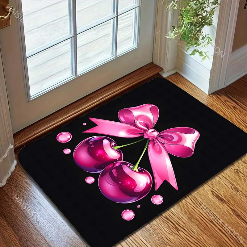 3D Pink Cherry Art Carpet for Living Room Bedroom Sofa Creative Doormat Home Decor Area Rugged Non-slip Mat Luxury Gift